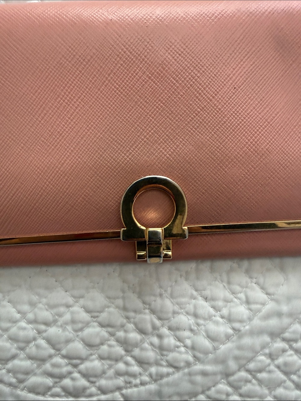 Salvatore Ferragamo Pink Saffiano Leather Wallet with Gold Hardware - Picture 11 of 12